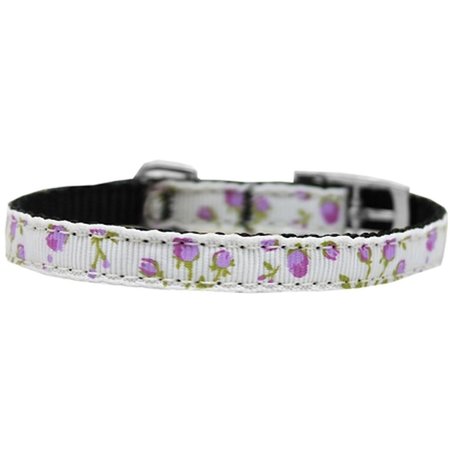 PET PAL Roses Nylon Dog Collar with Classic Buckle 0.37 in.Purple Size 12 PE854292